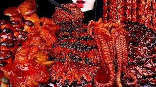 ASMR BLACK BEAN NOODLES SPICY SEAFOOD SPICY ENOKI MUSHROOM 불닭 팽이버섯 먹방 OCTOPUS 짜장 라면 먹방MUKBANG [upl. by Florrie]