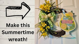 Diy beautiful Summer Grapevine Wreath Tutorial wreathtutorial burlapali easydiy [upl. by Gerita]