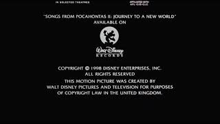 Walt Disney Television Animation 1998 Pocahontas II Journey to a New World [upl. by Aihtak]