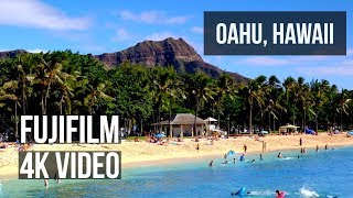 Oahu Hawaii Travel 4K Video with Music  Shot with Fujifilm XPro2 [upl. by Nebe41]