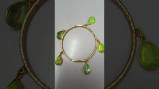 Gold Plated Tourmaline Quartz Gemstones Brass Adjustable Jewelry Bangles whats app 919950779979 [upl. by Hairam557]