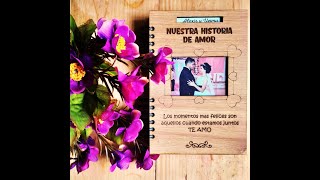 DIARIO AGENDA AMOR Y AMISTAD CON CUBIERTAS EN MADERA [upl. by Meares918]