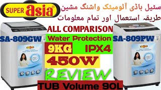 Super Asia Automatic Washing Machine SA 809GW  Super Asia Automatic Washing machine SA 809PW [upl. by Akalam]