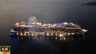 Spectrum of the Seas  Cruise Ship at night  Cinematic Drone 4k [upl. by Kraska]