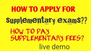 How to apply for supplementary exams How to pay supplementary fee [upl. by Florine]