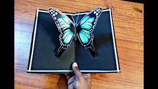 DIY 3D butterfly POP UP card CraftsHandmade Craft [upl. by Parry]