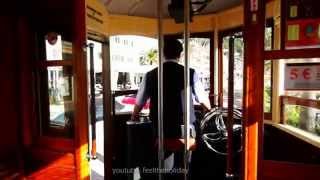 Führerstandsmitfahrt Mallorca Oldtimer Strassenbahn Stadt Soller zum Hafen Soller Mallorca Balearen [upl. by Rector492]