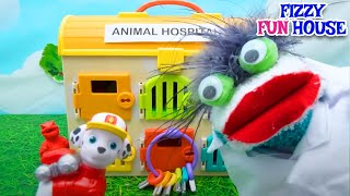 Fizzy The Pet Vet Helps Paw Patrol Pups In Animal Hospital  Fun Stories For Kids [upl. by Idas]