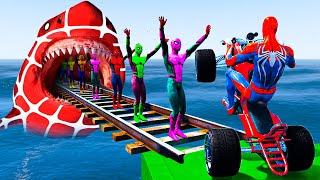 GTA V Epic New Stunt Race For Car Racing Challenge by Quad Bike Cars and Motorcycle Spider Shark [upl. by Navis]