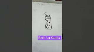 Easy drawing of gas lighter using rectangle🕯️🔥 BediArtStudio followforfollowback viralshorts [upl. by Nahtam]