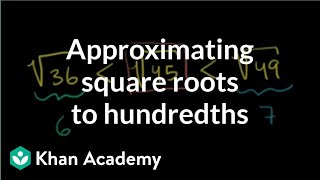 Approximating square roots to hundredths  PreAlgebra  Khan Academy [upl. by Egbert162]