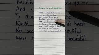 Scars to your beautiful lyrics by Alessia Cara shorts viral alessiacara [upl. by Tennos]