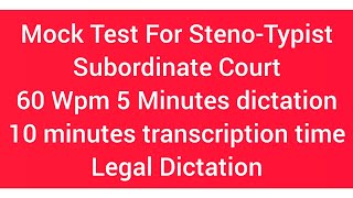 Mock Test  Steno Typist  Subordinate Judiciary dictationpractice jkhighcourtstenographer [upl. by Latini]