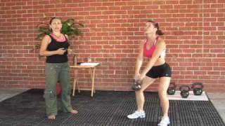 Womens Kettlebell Workout  Ultimate Kettlebell DVD [upl. by Ahsielat]