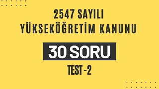 2547 sayılı Yükseköğretim Kanunu Testi  Görevde Yükselme Sınavı  30 Soru shorts short [upl. by Ttirrem437]