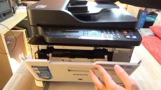 Remove and Install toner cartridge Samsung C480 C480FW [upl. by Anorahs24]