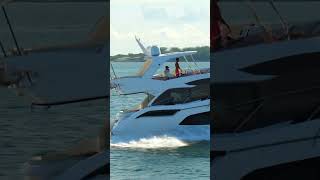 Sunseeker Manhattan 52 crossing next to Fisher Island [upl. by Nnylarac]