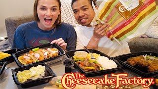 TRYING CHEESECAKE FACTORY  FISH TACOS AVOCADO EGG ROLLS STEAK FAJITAS amp MANGO KEYLIME CHEESECAKE [upl. by Giovanna]