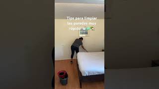 Paredes limpias muy rapidísimo con este mop limpio 🧽 todaslasparedesen los airbnbcleaning [upl. by Adlemy]