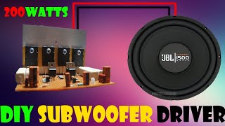 DIY 200W TRANSISTOR BASED SUBWOOFER DRIVER 2SC5200 AND TTA1943 [upl. by Htieh]