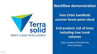 Faro Orbis Tree Trunk Volumes using TerraScan [upl. by Esinel]