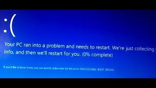 How to Fix Inaccessible Boot Device Error Windows 81  INACCESSIBLEBOOTDEVICE [upl. by Ltney342]