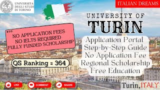 University of Turin  Torino  Apply Now  Without IELTS  No Application Fees studyabroad italy [upl. by Rothenberg245]