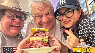 New York City Food Tour Iconic Pastrami sandwich at Katz’s Deli [upl. by Zetneuq]