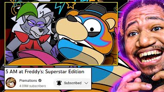 Piemations 5 AM at Freddys Superstar Edition REACTION [upl. by Aitnic339]