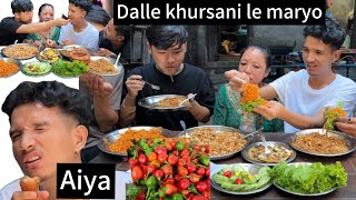 Dalle khursani le jhandai mutu futayo subscribe mukbang officialchannal food officialchannel [upl. by Atiekram806]