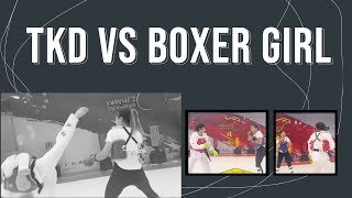 Boxer Girl Challenges Taekwondo Black Belt  Boxing Then Kickboxing [upl. by Guillermo]