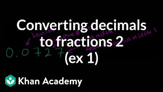 Converting decimals to fractions 2 ex 1  Decimals  PreAlgebra  Khan Academy [upl. by Ax446]