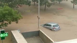 Spain flooding due heavy rain Homes and cars flooded in Valencia [upl. by Llednahc]