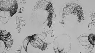 Pen amp Ink Drawing Tutorials  How to Draw Hair [upl. by Jain]