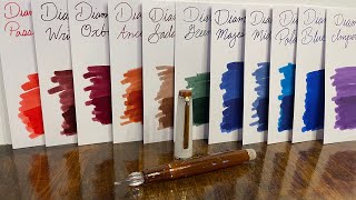 Jinhao 82 Dip Pen  Diamine Ink Swatching [upl. by Efram]