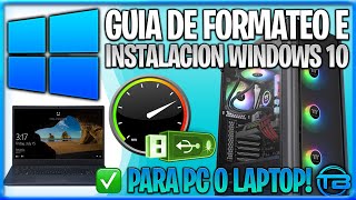 COMO FORMATEAR WINDOWS 10 con PENDRIVE USB 2022 🖥️ GUIA INSTALAR el Nuevo Sistema en PC o Laptop [upl. by Nilya]