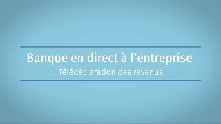 Banque en direct à l’entreprise  Télédéclaration des revenus [upl. by Ahsikahs618]