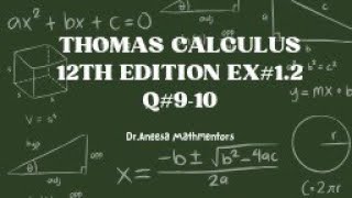 Thomas calculus 12th edition ex12 Q910composites functions [upl. by Loreen]