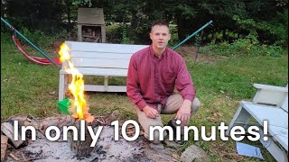 Wood Rocket Stove The Best Swedish Torch Method [upl. by Natsrik26]