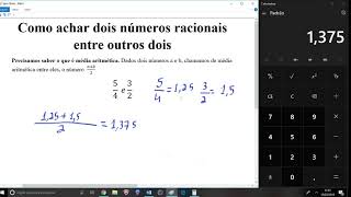 Como encontrar dois números racionais entre outros dois [upl. by Llevert]