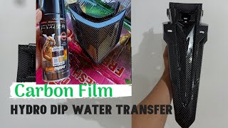 Carbon hydro dipping water transfer DIY RS150fi fender for beginners tutorial Procedure below [upl. by Yarled801]