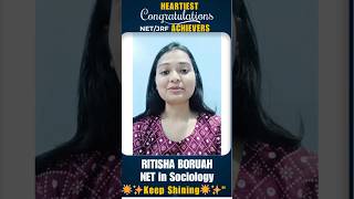 Ritisha Clear UGC NET in Sociology shorts sociology ugcnetresult2024 ugcnet [upl. by Marigold]