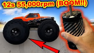 50 Volt GIANT motor 55000rpm Traxxas XMaxx RC Car  too much POWER [upl. by Dillon613]