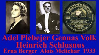 Adel Plebejer Genuas Volk Simon Boccanegra Heinrich Schlusnus Alois Melichar 1933 [upl. by Lerat981]