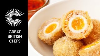 Quail Scotch Eggs and Dipping sauce  Galton Blackiston [upl. by Ehtiaf15]