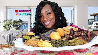 SmoQ BBQ amp Soul food Mukbang [upl. by Wiburg616]