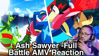 Ash vs Sawyer  Full Battle  Pokemon AMVREACTION [upl. by Gnaw]