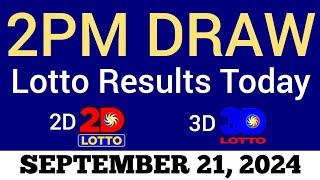 Lotto Result Today 2pm Draw September 21 2024 Swertres Ez2 PCSO Live Result [upl. by Shaw]