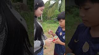 Use bamboo as a straw hahaviralvideo viralshorts funny countryside baby mahadev motivation [upl. by Tristram]