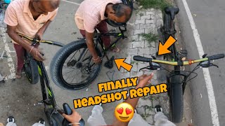 Aj Finally Headshot repair karva Li 😍🥹  fat bike ke Tyre total loss 💔 Motovloggerramanstuntz [upl. by Genie]